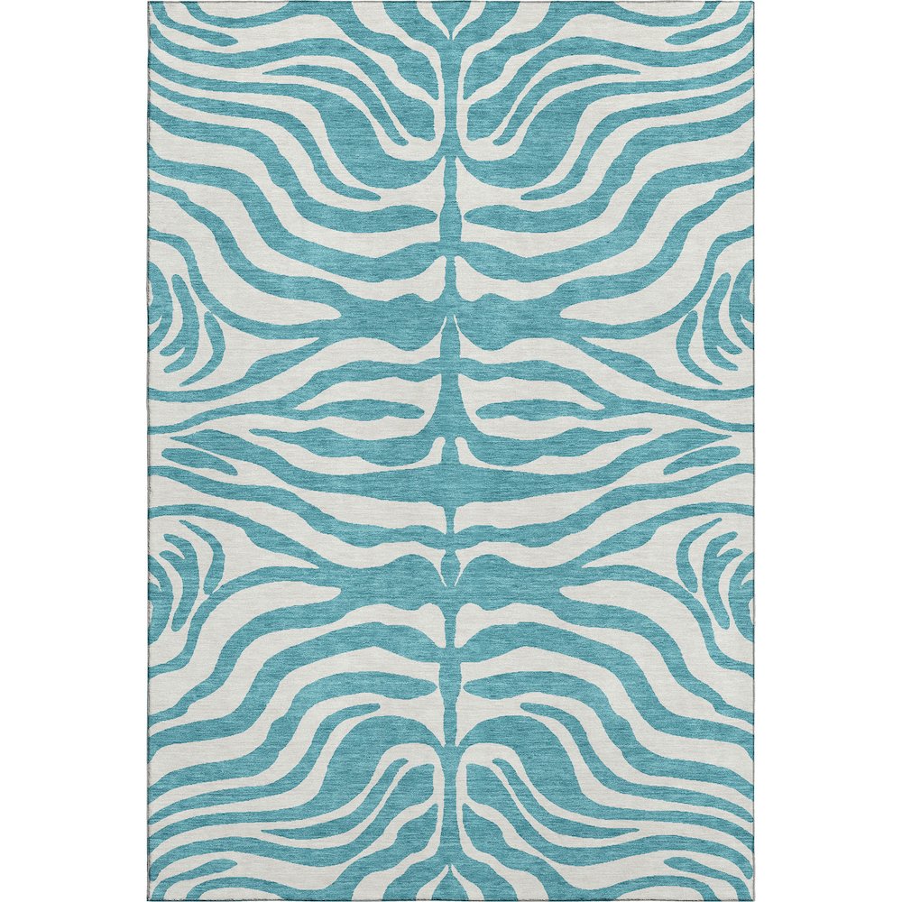 Premium Machine Washable Mayfield AMF1042 Teal 9' x 12' Rug. Picture 1