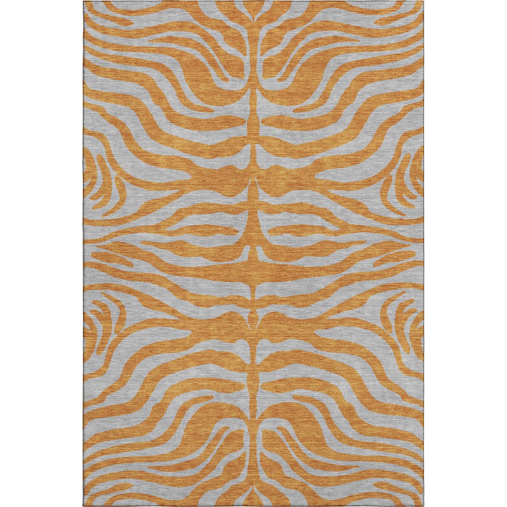 Premium Machine Washable Mayfield AMF1043 Orange 9' x 12' Rug. Picture 1