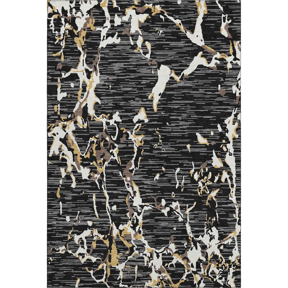 Premium Machine Washable Mayfield AMF1046 Black 9' x 12' Rug. Picture 1