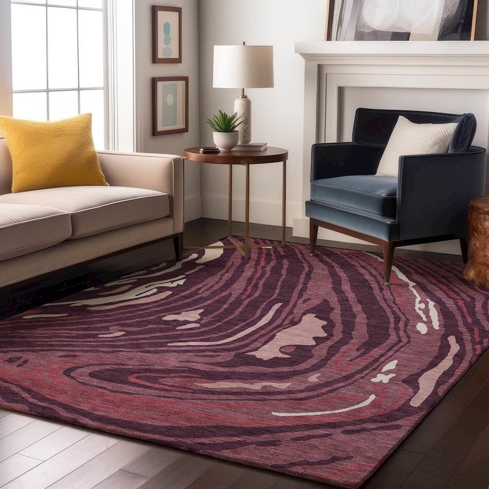 Premium Machine Washable Mayfield AMF1051 Garnet 9' x 12' Rug. Picture 5
