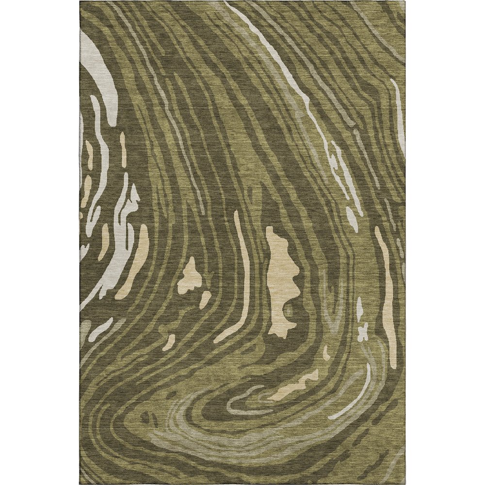 Premium Machine Washable Mayfield AMF1051 Olive 9' x 12' Rug. Picture 1