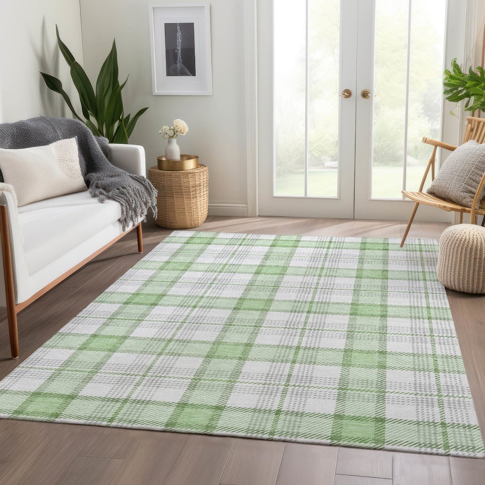 Premium Machine Washable Mayfield AMF1052 Mint 9' x 12' Rug. Picture 6