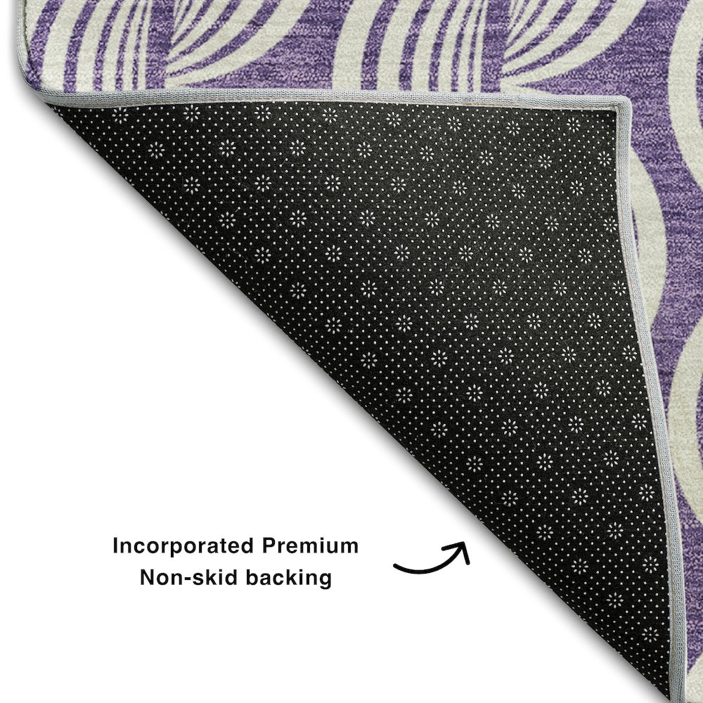 Premium Machine Washable Mayfield AMF1055 Purple 5' x 7'6" Rug. Picture 2