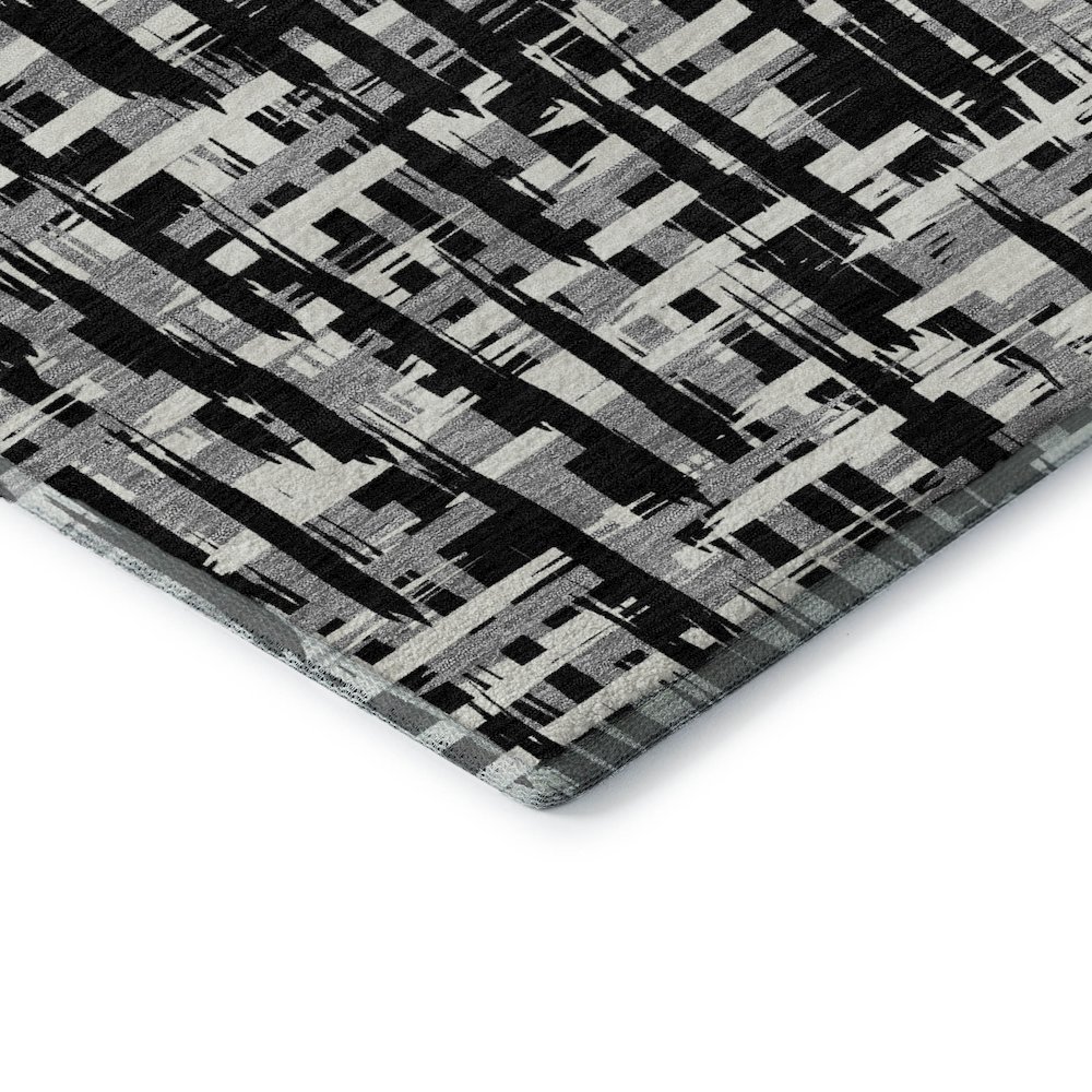 Premium Machine Washable Mayfield AMF1059 Black 5' x 7'6" Rug. Picture 3