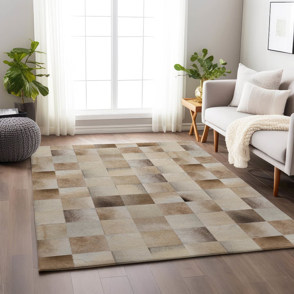 Premium Machine Washable Mayfield  Taupe 9' x 12' Rug. Picture 5