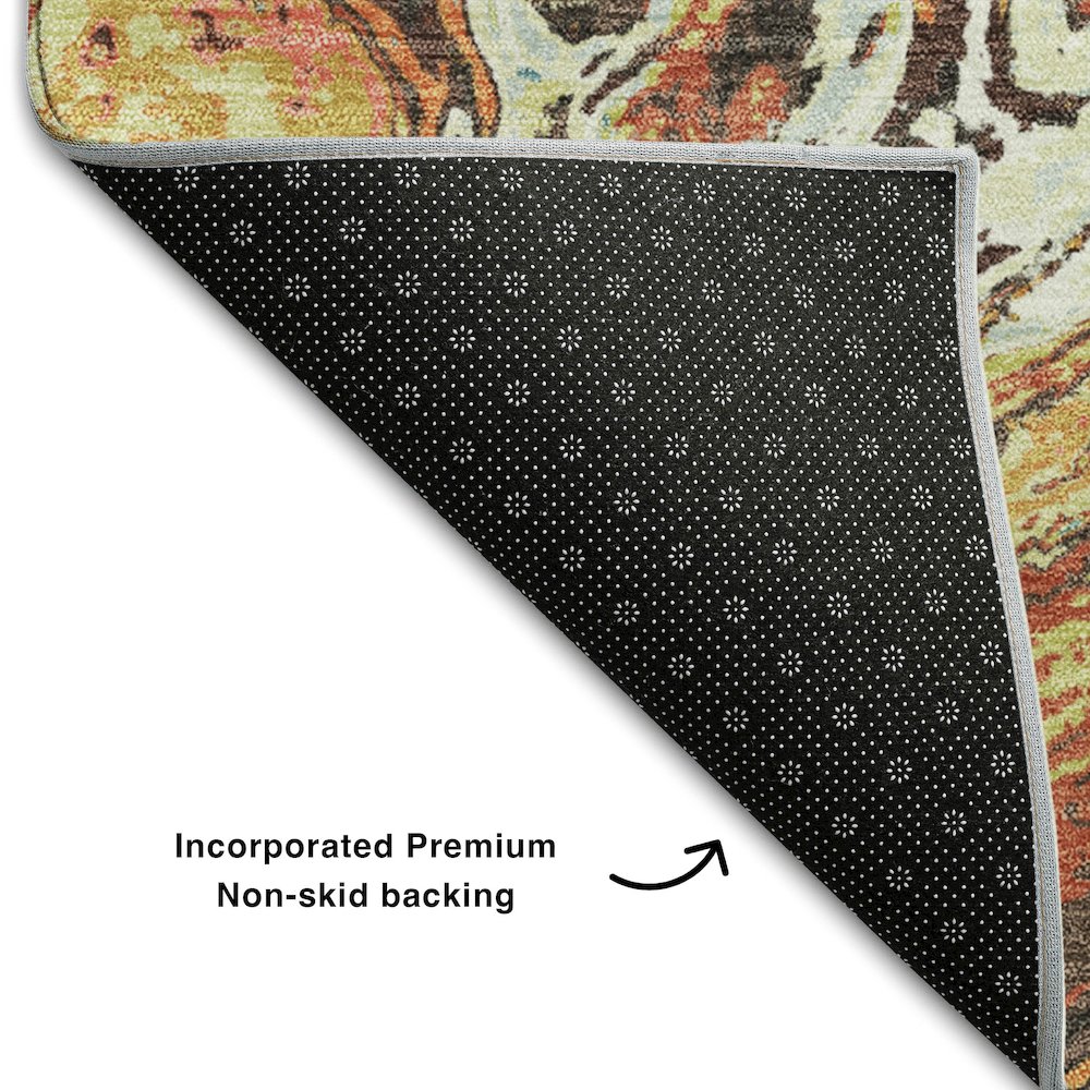 Premium Machine Washable Mayfield AMF1061 Khaki 5' x 7'6" Rug. Picture 2