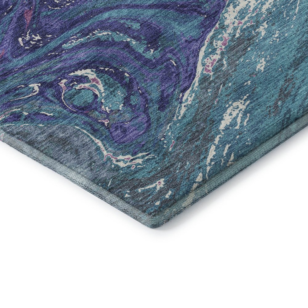 Premium Machine Washable Mayfield AMF1061 Teal 5' x 7'6" Rug. Picture 3