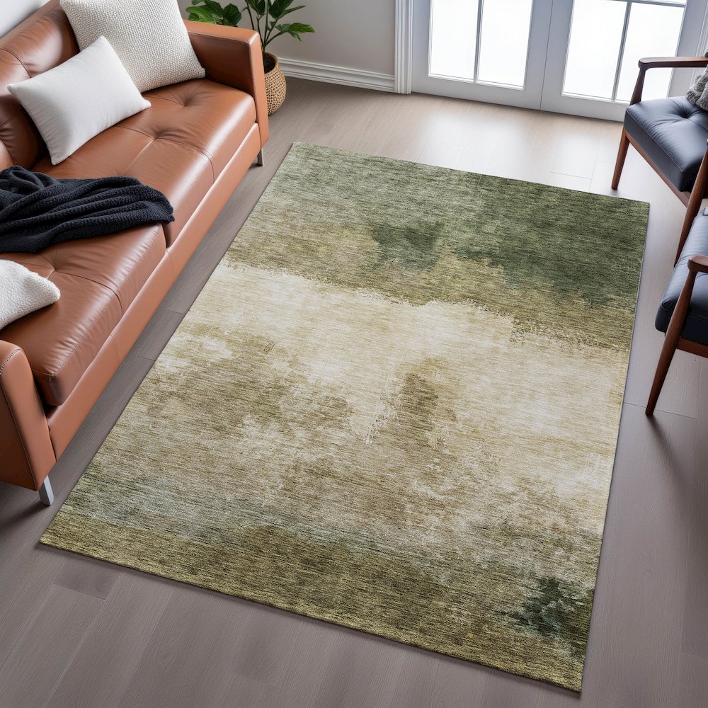 Premium Machine Washable Mayfield AMF1070 Fern 9' x 12' Rug. Picture 6
