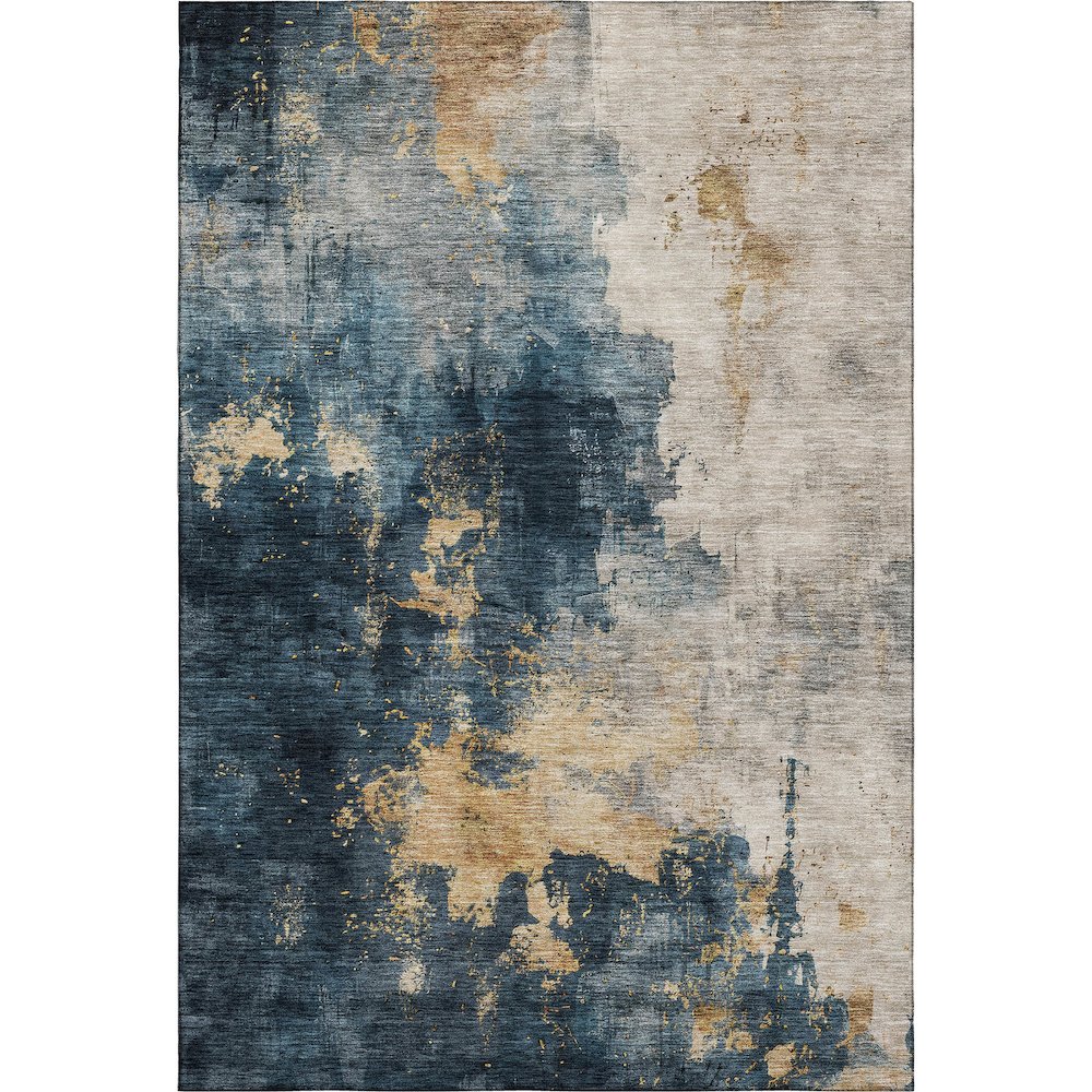 Premium Machine Washable Mayfield AMF1072 Blue 9' x 12' Rug. Picture 1
