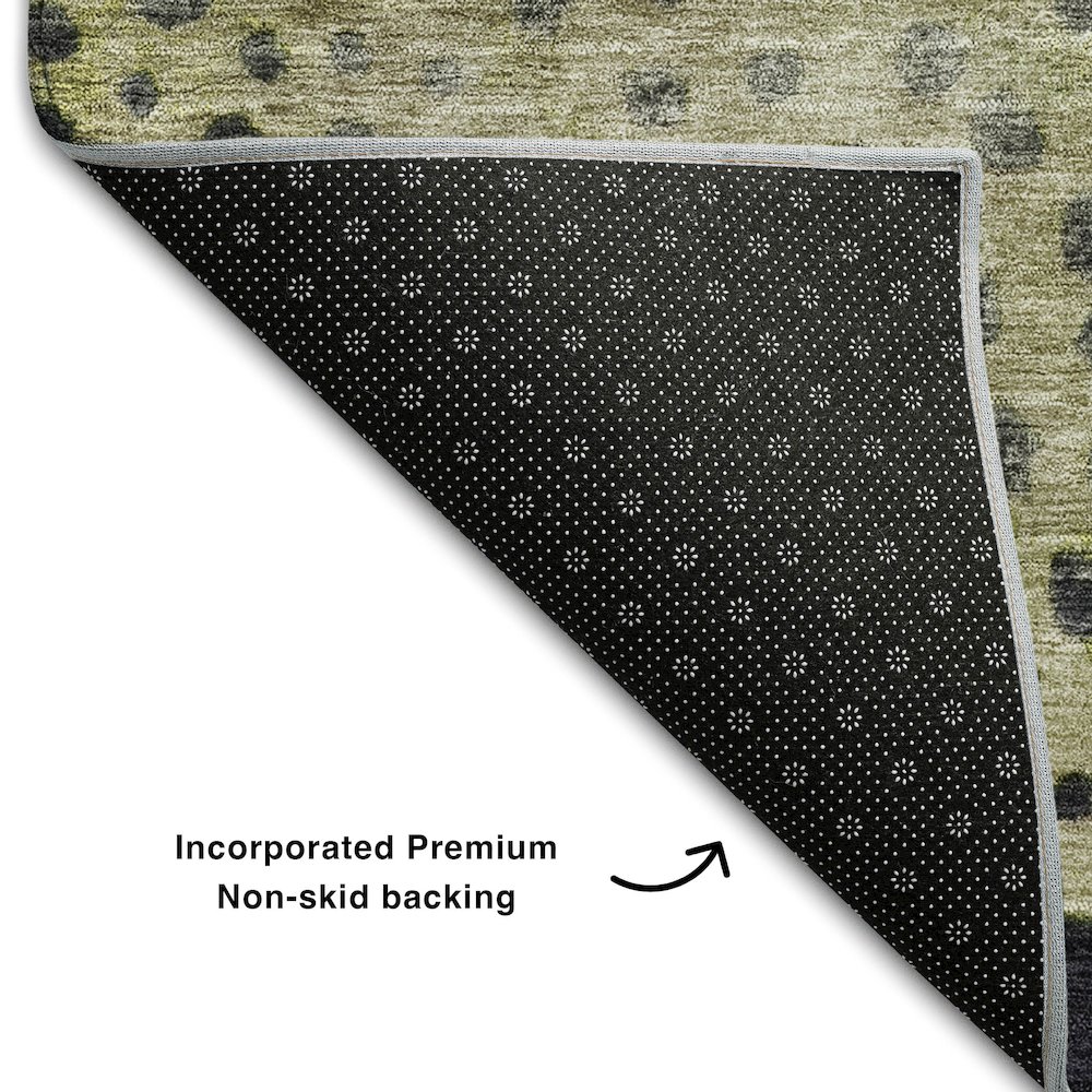 Premium Machine Washable Mayfield AMF1074 Green 5' x 7'6" Rug. Picture 2