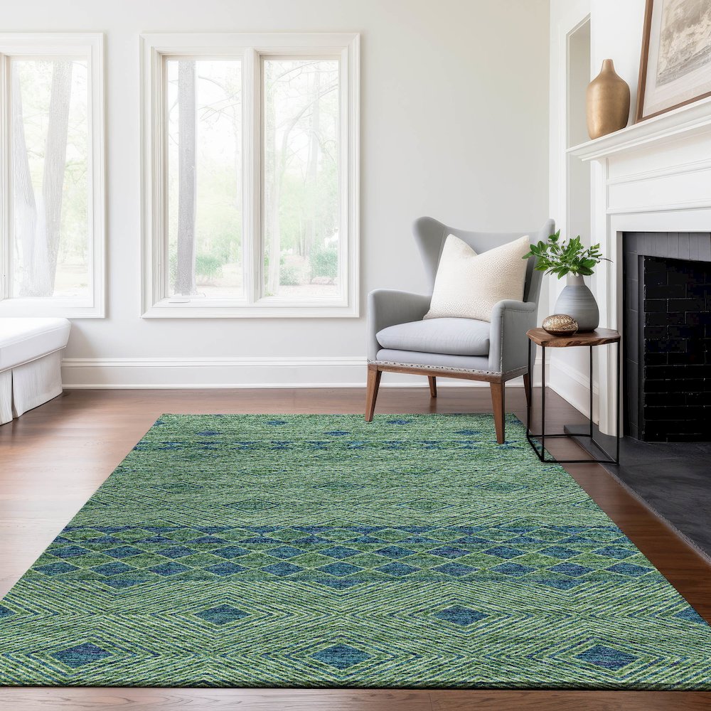 Premium Machine Washable Mayfield  Green 9' x 12' Rug. Picture 6
