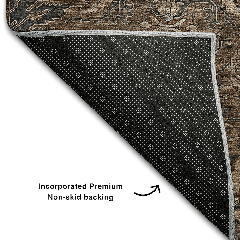 Premium Machine Washable Mayfield AMF1082 Fudge 5' x 7'6" Rug. Picture 2