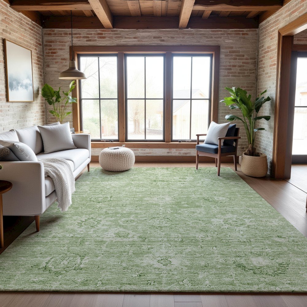 Premium Machine Washable Mayfield AMF1089 Aloe 9' x 12' Rug. Picture 5