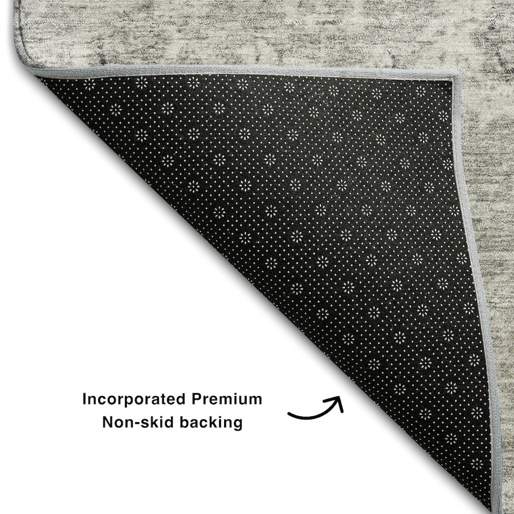 Premium Machine Washable Mayfield AMF1089 Gray 5' x 7'6" Rug. Picture 2