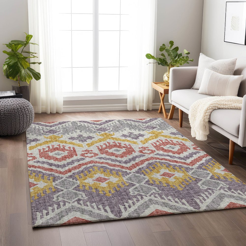 Premium Machine Washable Mayfield  Purple 9' x 12' Rug. Picture 5