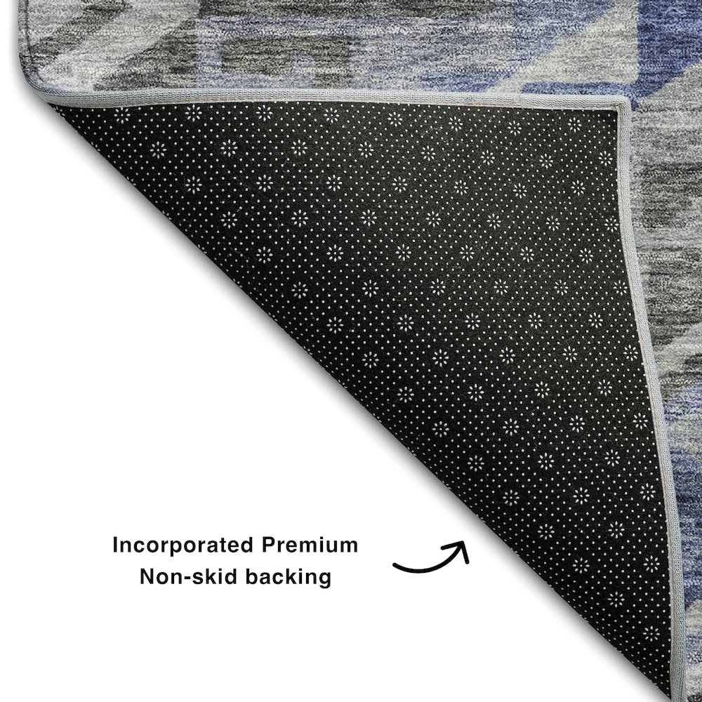 Premium Machine Washable Mayfield AMF1091 Pewter 5' x 7'6" Rug. Picture 2