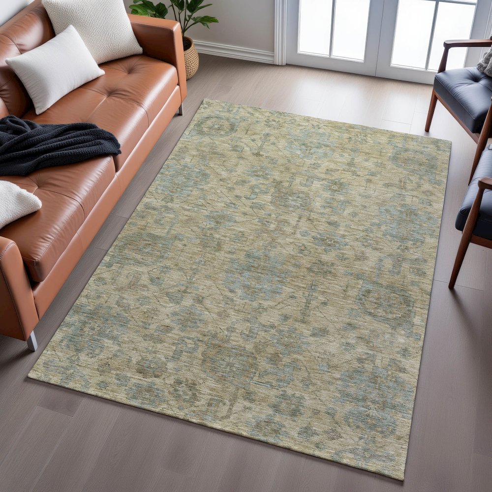 Premium Machine Washable Mayfield AMF1105 Beige 9' x 12' Rug. Picture 6
