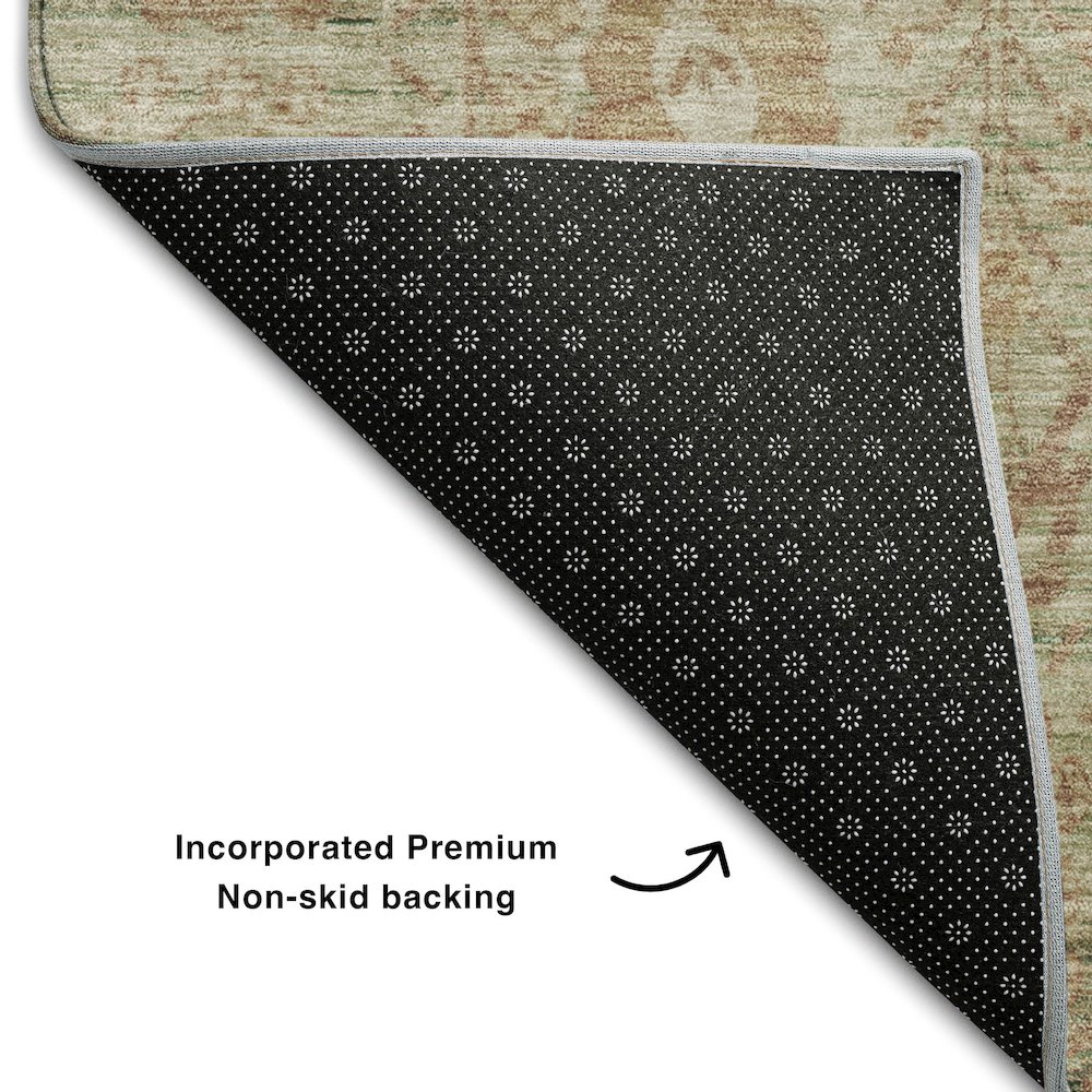 Premium Machine Washable Mayfield AMF1106 Beige 5' x 7'6" Rug. Picture 2