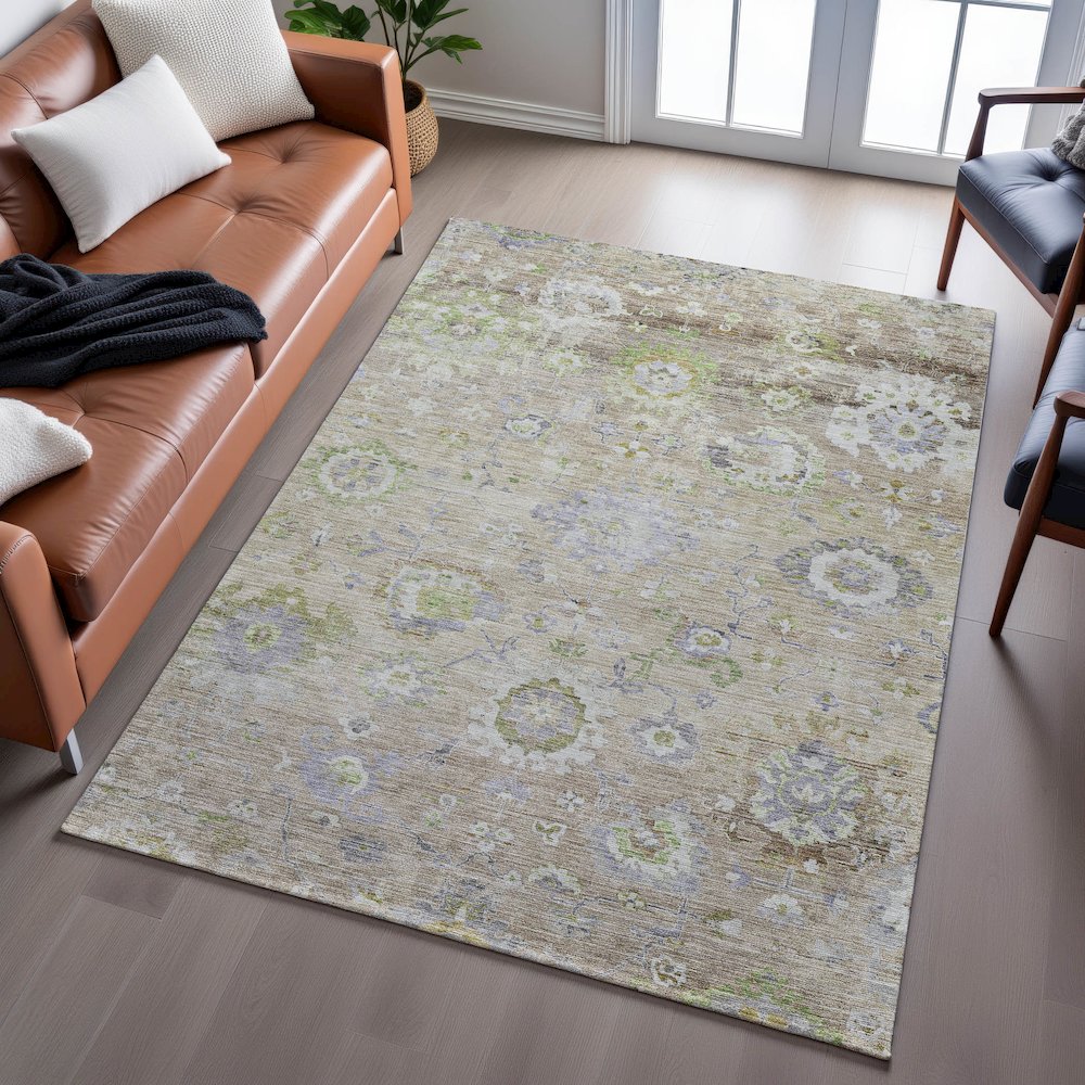 Premium Machine Washable Mayfield AMF1107 Beige 9' x 12' Rug. Picture 6