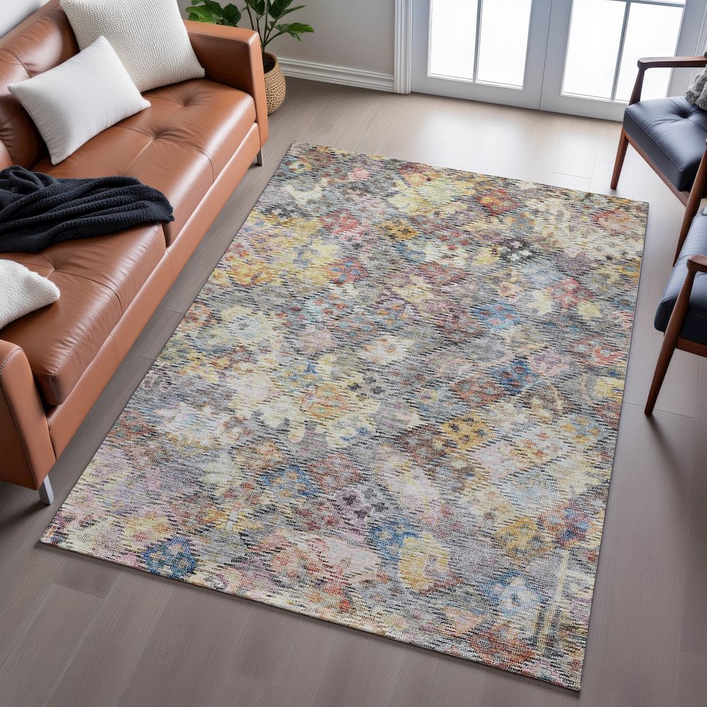 Premium Machine Washable Mayfield AMF1109 Gold 9' x 12' Rug. Picture 6