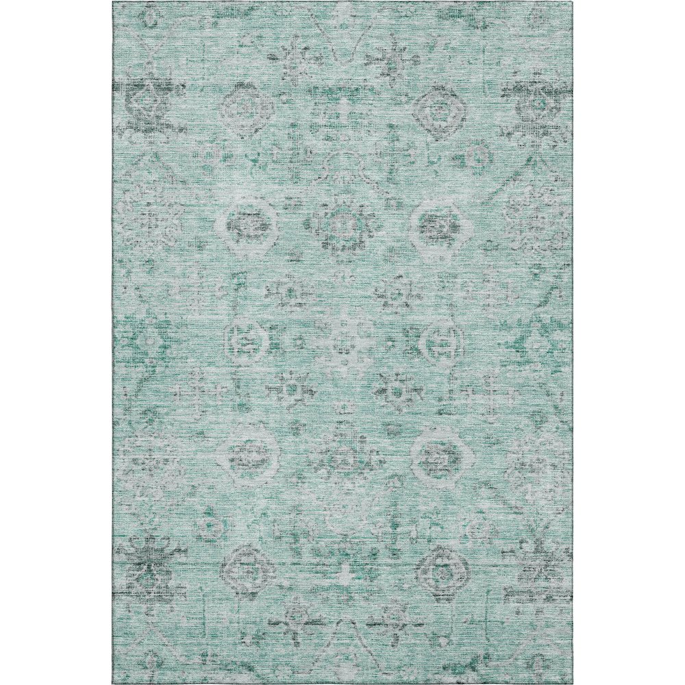 Premium Machine Washable Mayfield AMF1110 Teal 9' x 12' Rug. Picture 1