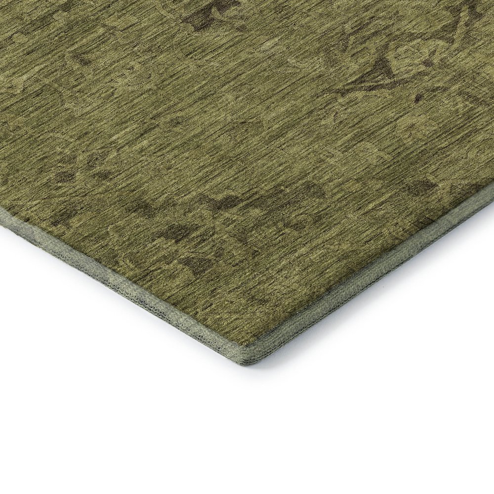 Premium Machine Washable Mayfield AMF1111 Olive 5' x 7'6" Rug. Picture 3
