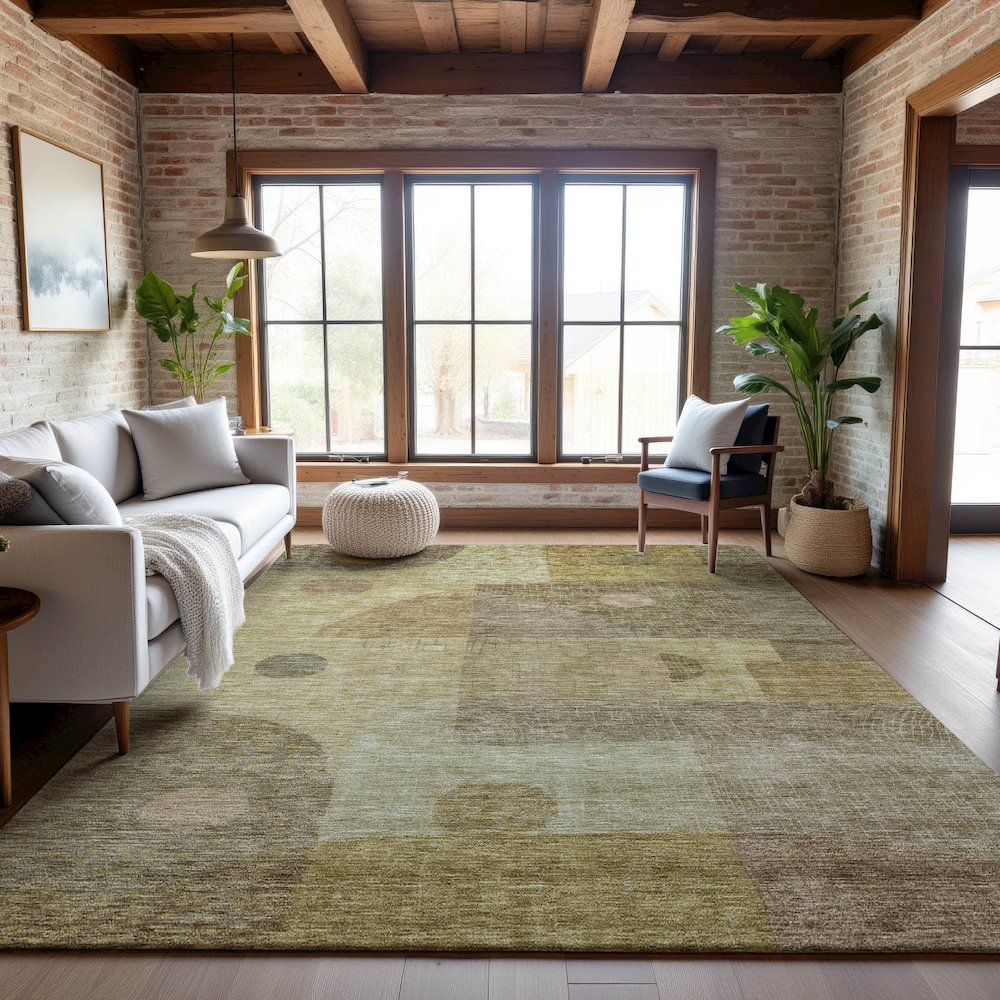 Premium Machine Washable Mayfield AMF1117 Beige 9' x 12' Rug. Picture 5