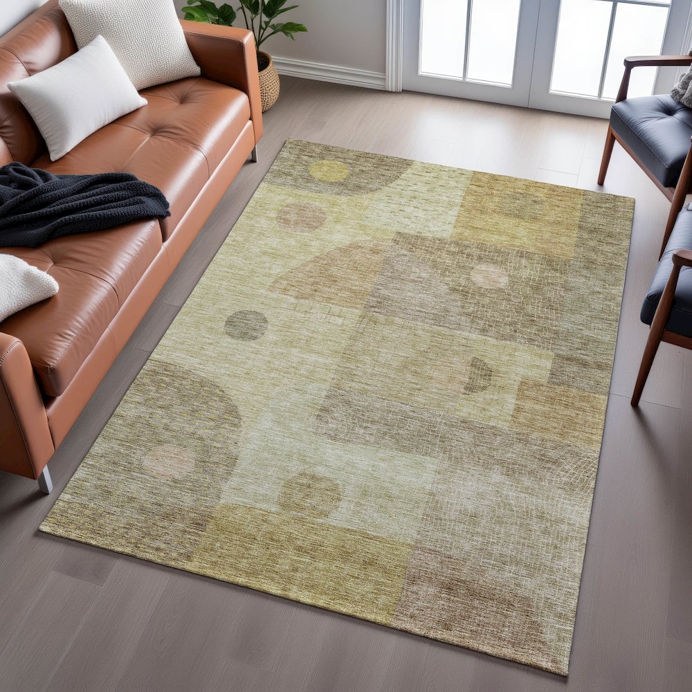 Premium Machine Washable Mayfield AMF1117 Beige 9' x 12' Rug. Picture 6
