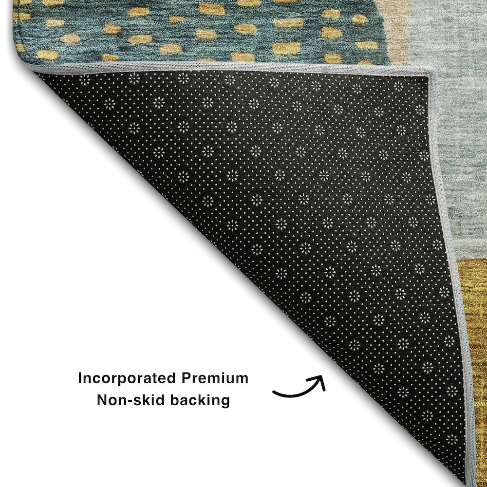 Premium Machine Washable Mayfield AMF1117 Green 5' x 7'6" Rug. Picture 2