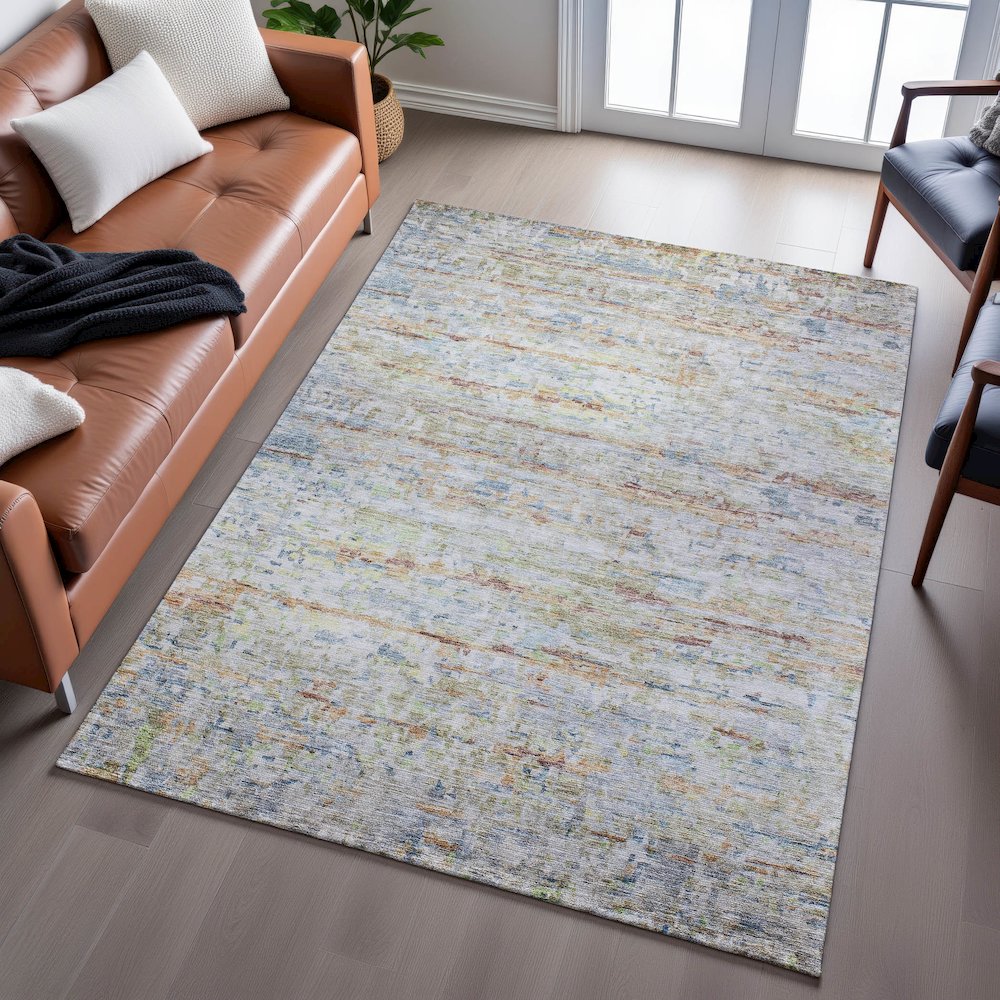 Premium Machine Washable Mayfield AMF1127 Copper 9' x 12' Rug. Picture 6