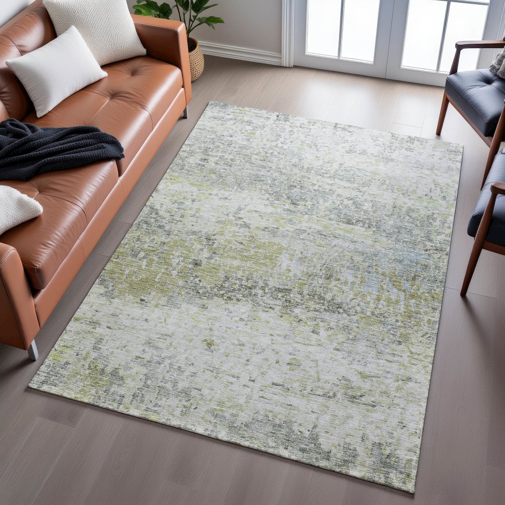 Premium Machine Washable Mayfield AMF1129 Aloe 9' x 12' Rug. Picture 6