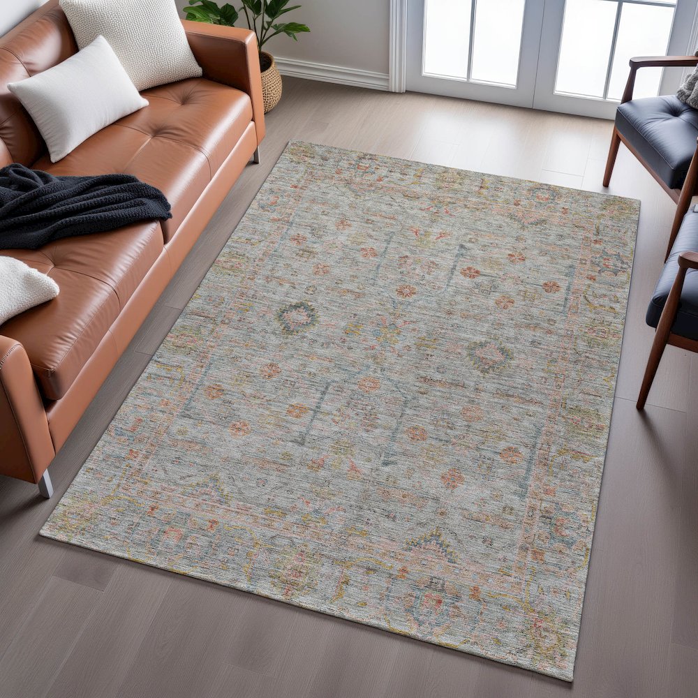 Premium Machine Washable Mayfield AMF1136 Taupe 9' x 12' Rug. Picture 6