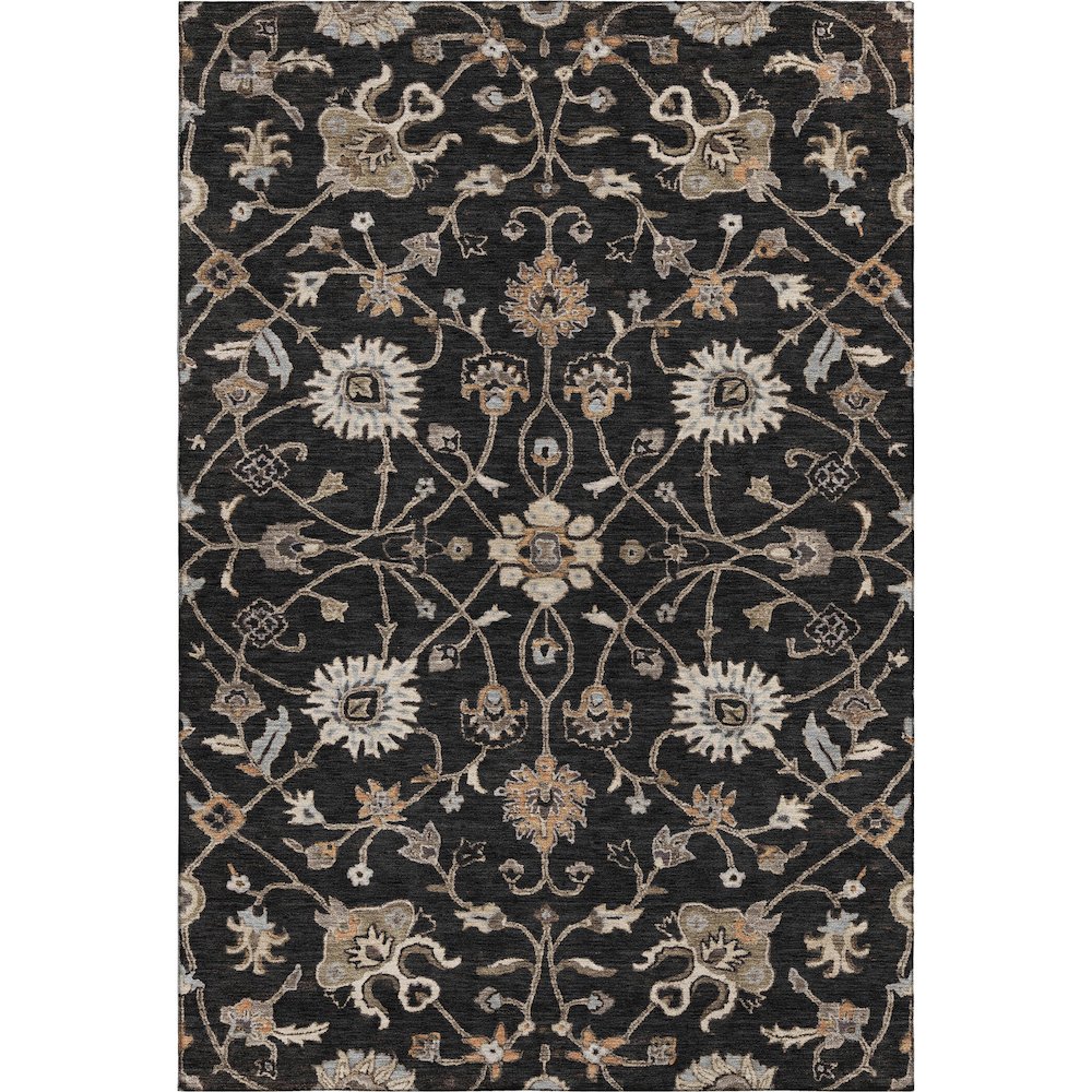 Premium Machine Washable Mayfield AMF1137 Black 9' x 12' Rug. Picture 1