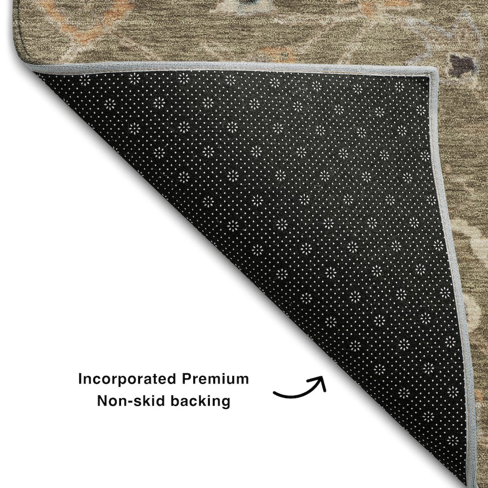 Premium Machine Washable Mayfield AMF1137 Brown 5' x 7'6" Rug. Picture 2