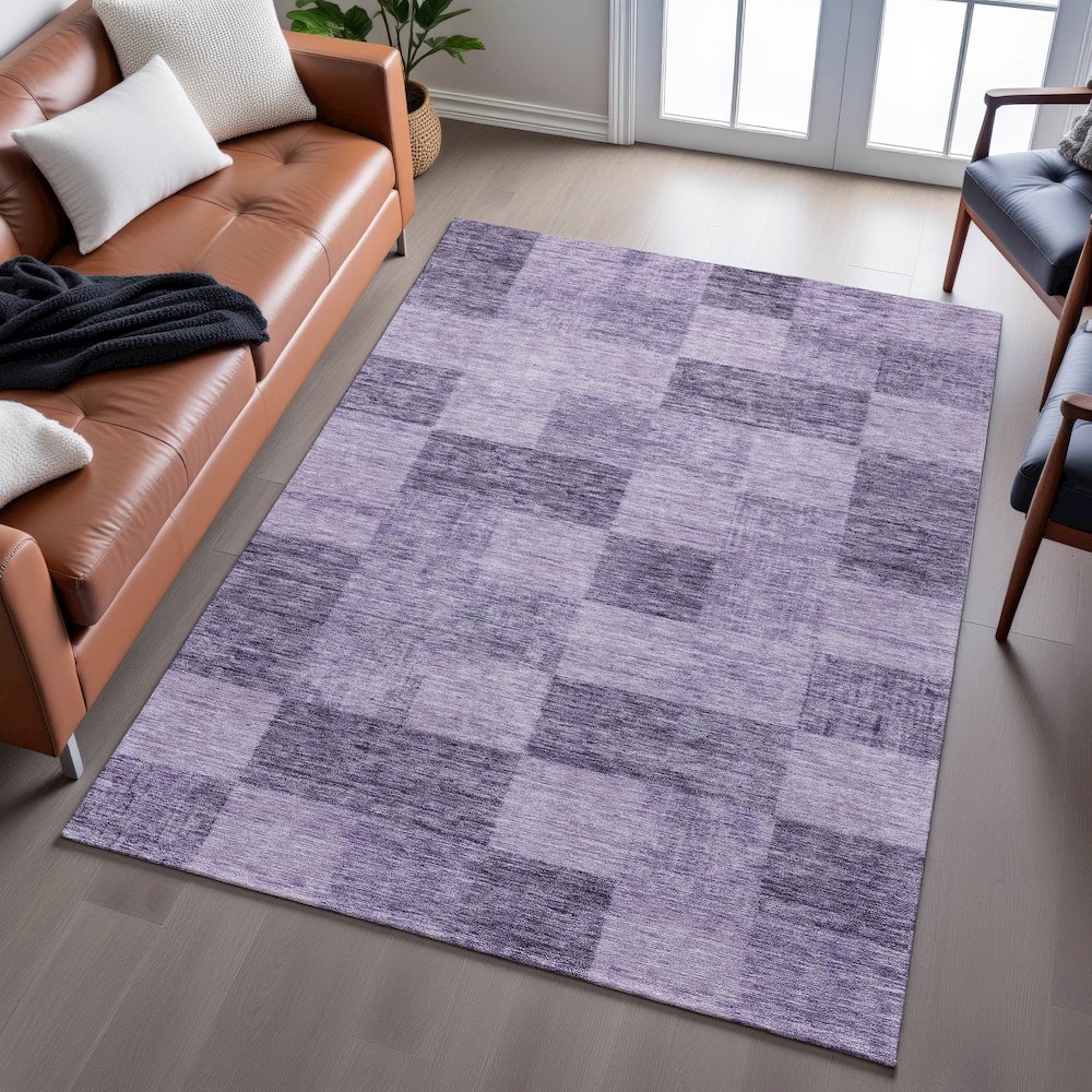 Premium Machine Washable Mayfield AMF1139 Purple 9' x 12' Rug. Picture 6