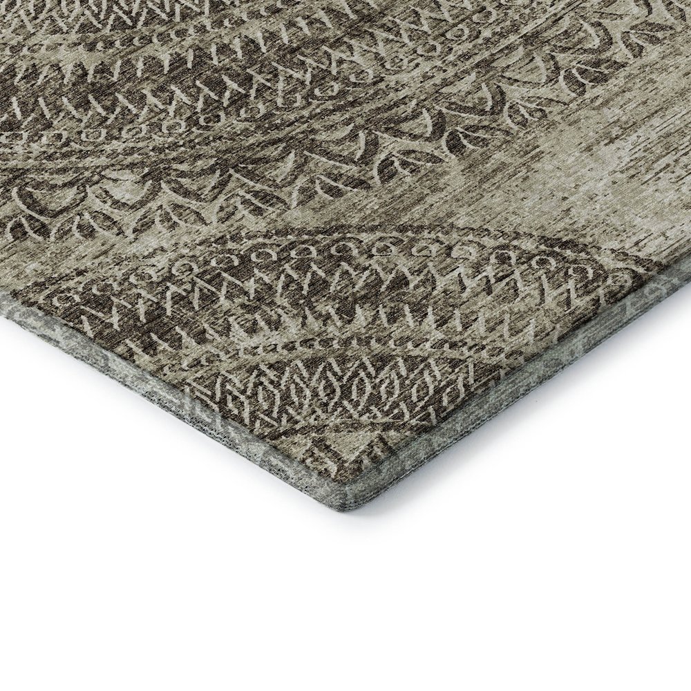 Premium Machine Washable Mayfield  Brown 5' x 7'6" Rug. Picture 3