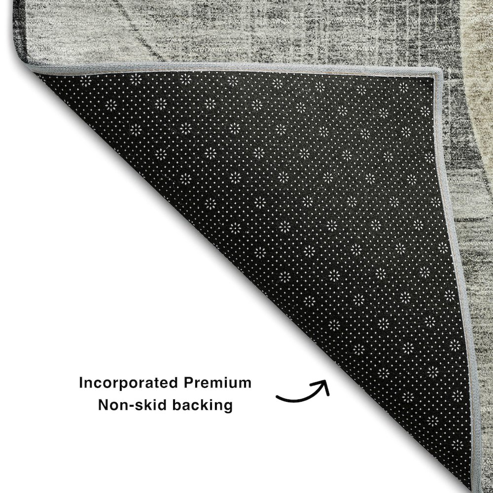 Premium Machine Washable Mayfield AMF1140 Pewter 5' x 7'6" Rug. Picture 2