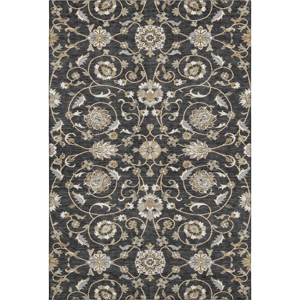 Premium Machine Washable Mayfield AMF1149 Black 9' x 12' Rug. Picture 1