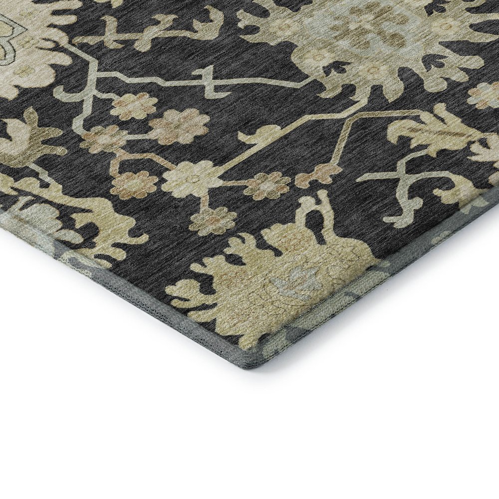 Premium Machine Washable Mayfield AMF1150 Black 5' x 7'6" Rug. Picture 3