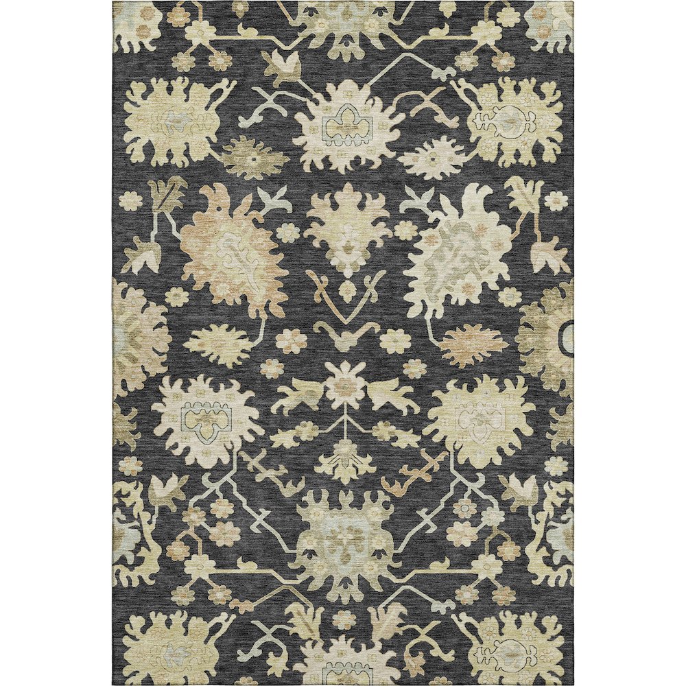 Premium Machine Washable Mayfield AMF1150 Black 9' x 12' Rug. Picture 1