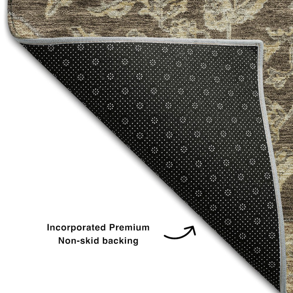 Premium Machine Washable Mayfield AMF1151 Chocolate 5' x 7'6" Rug. Picture 2