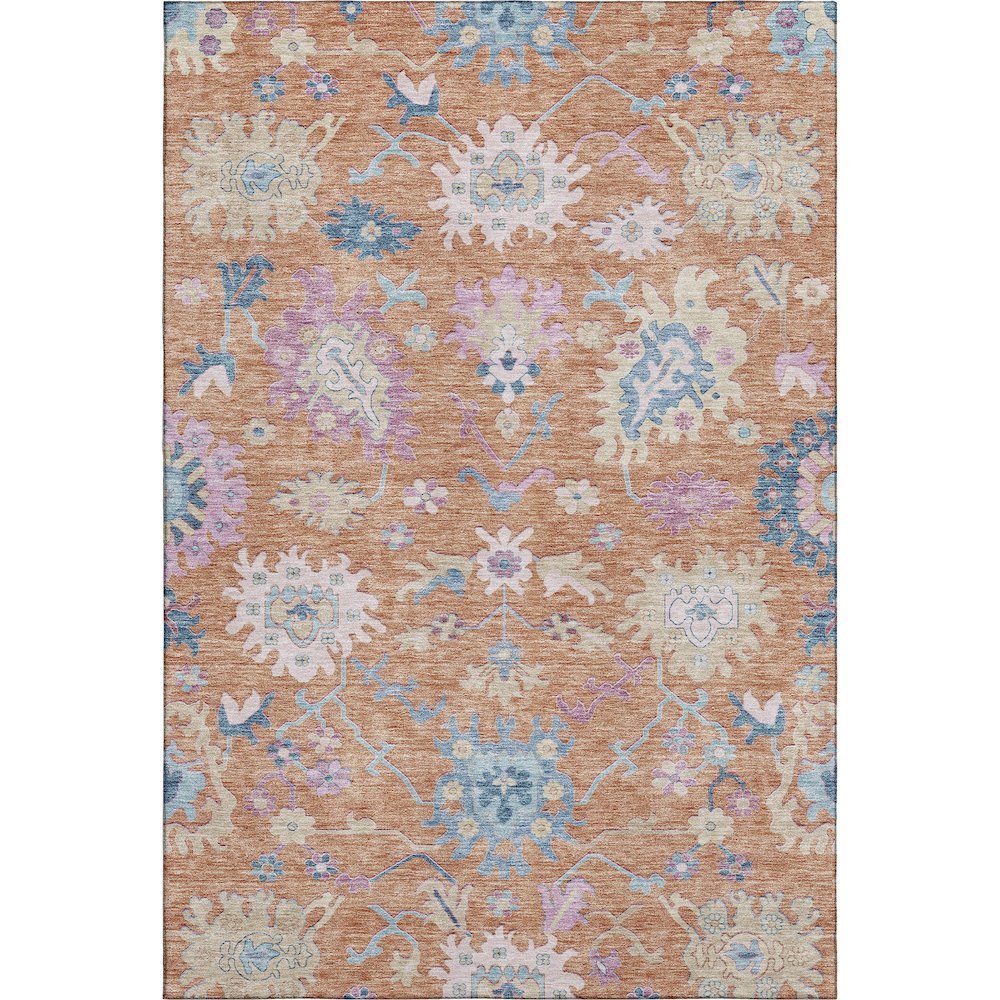 Premium Machine Washable Mayfield AMF1154 Orange 9' x 12' Rug. Picture 1