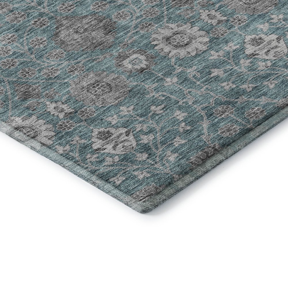 Premium Machine Washable Mayfield AMF1155 Teal 5' x 7'6" Rug. Picture 3