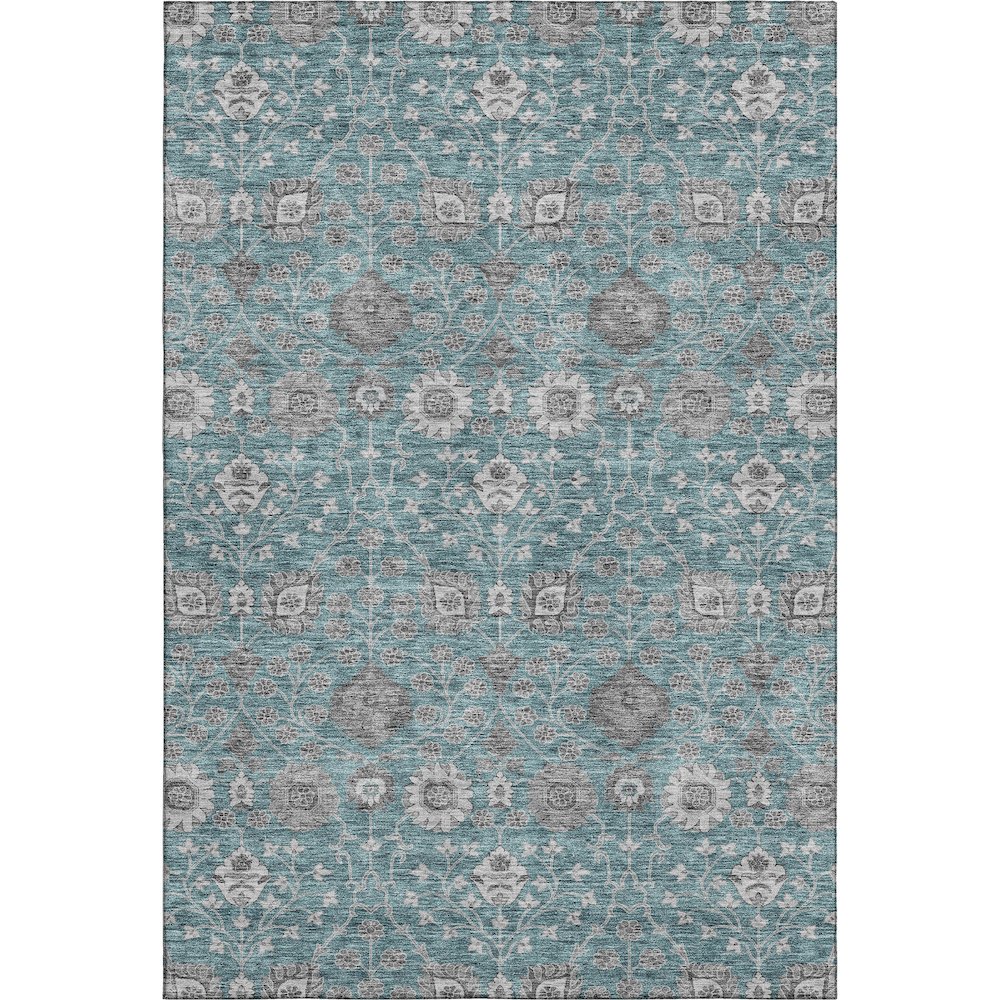 Premium Machine Washable Mayfield AMF1155 Teal 9' x 12' Rug. Picture 1