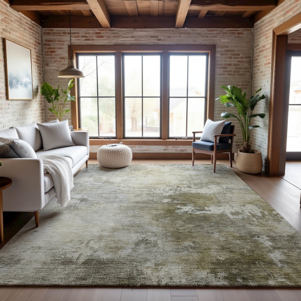 Premium Machine Washable Mayfield AMF1158 Wheat 9' x 12' Rug. Picture 5
