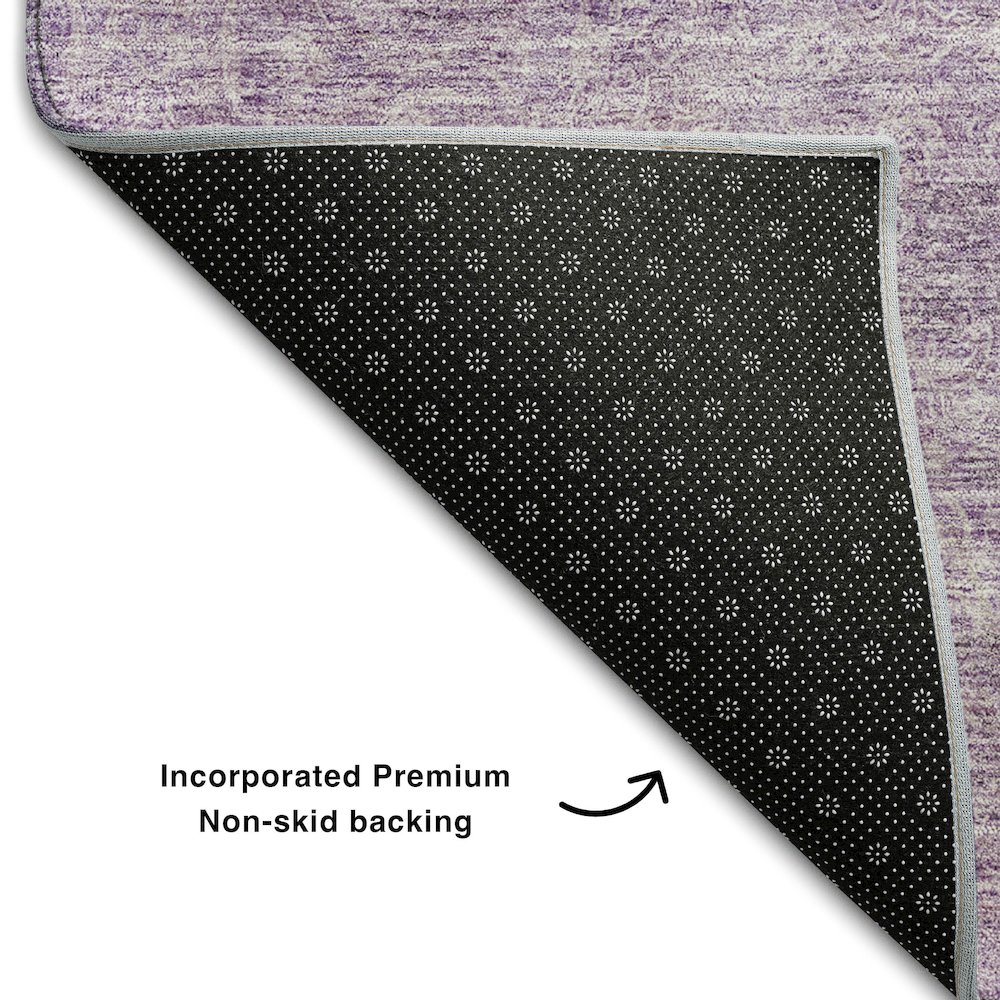 Premium Machine Washable Mayfield AMF1163 Lavender 5' x 7'6" Rug. Picture 2