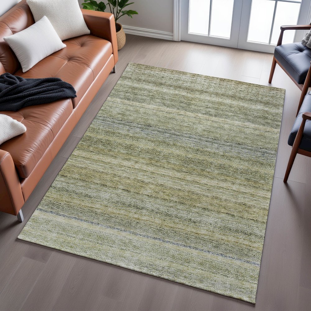 Premium Machine Washable Mayfield AMF1167 Aloe 9' x 12' Rug. Picture 6