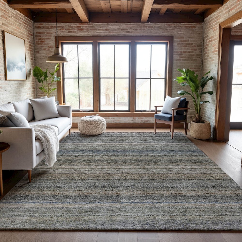 Premium Machine Washable Mayfield AMF1167 Taupe 9' x 12' Rug. Picture 5