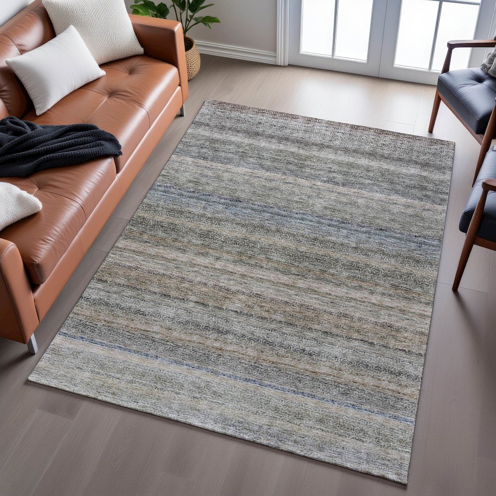 Premium Machine Washable Mayfield AMF1167 Taupe 9' x 12' Rug. Picture 6