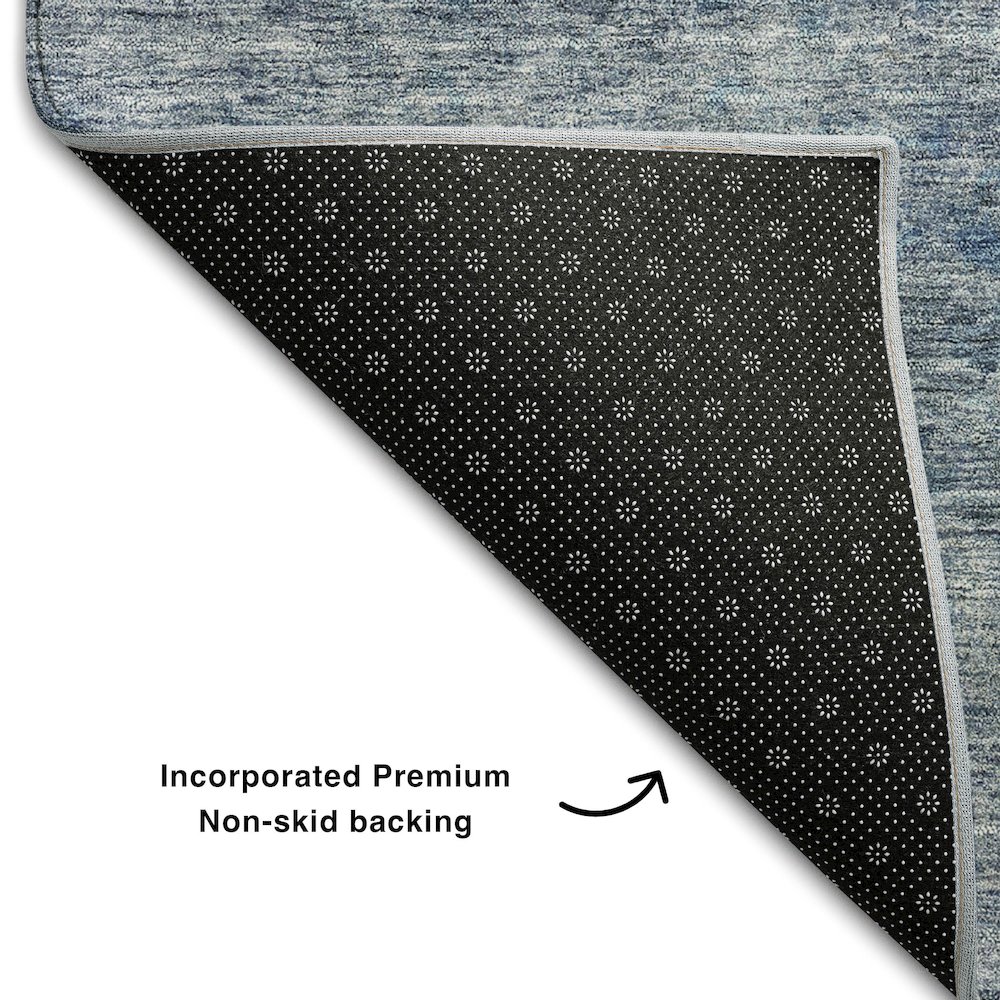 Premium Machine Washable Mayfield AMF1170 Blue 5' x 7'6" Rug. Picture 2